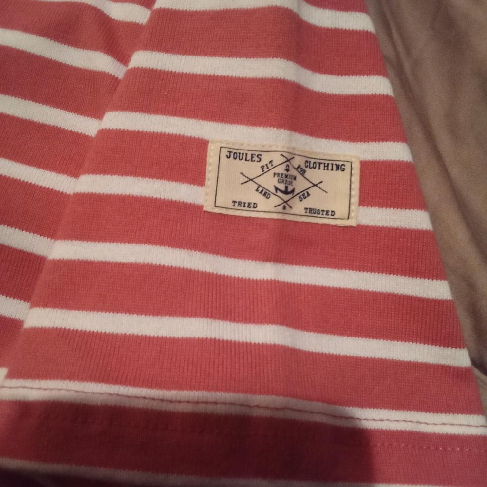 Joules Coral and White Striped Rivera Dress